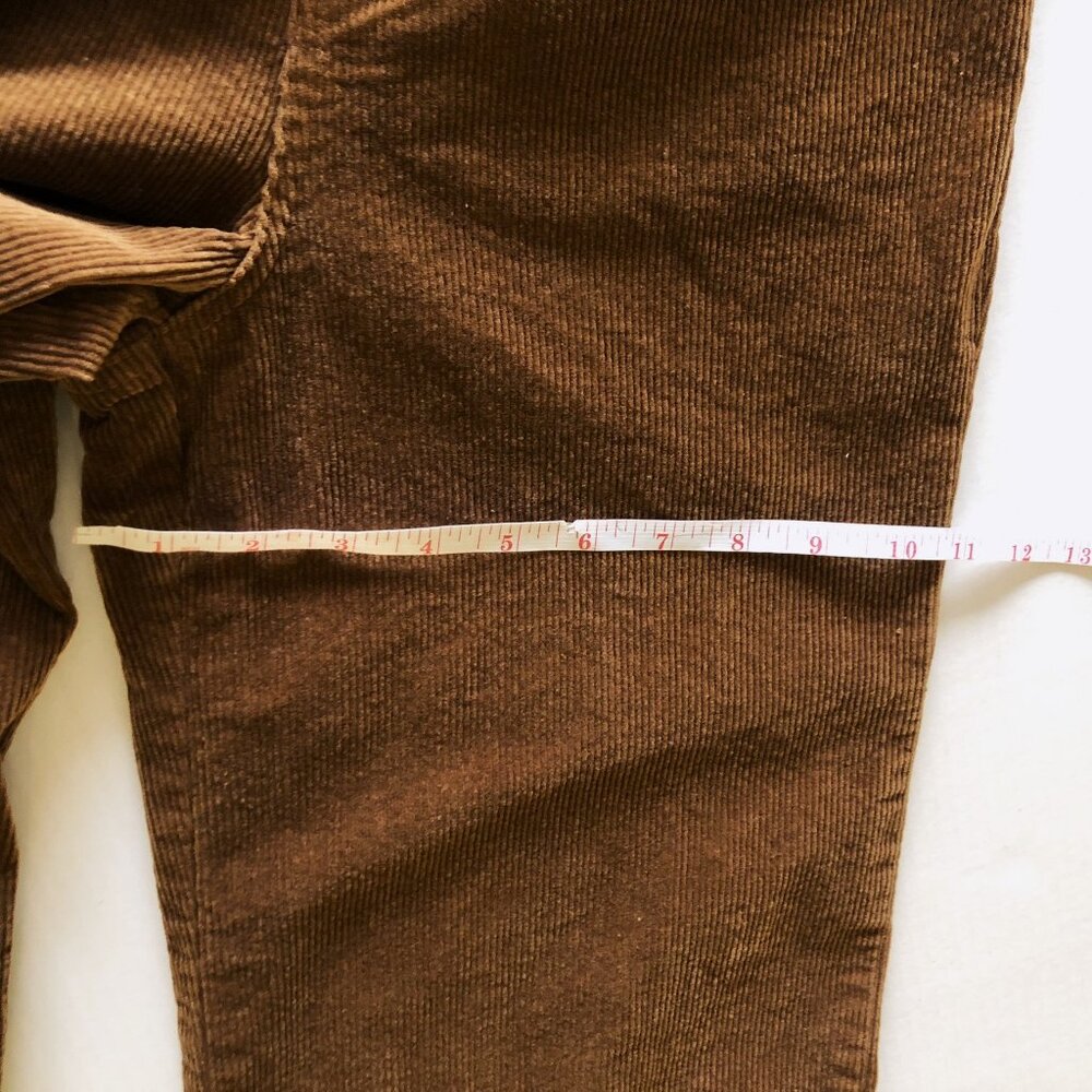 Tgla Corduroy Wide Leg Pants Belted Size XS W26 Paper bag Brown 4 Pockets - Picture 15 of 16